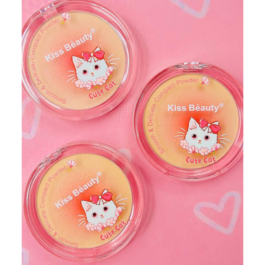 Polvo Compacto Cute Cat Tonos Medios Kiss Béauty